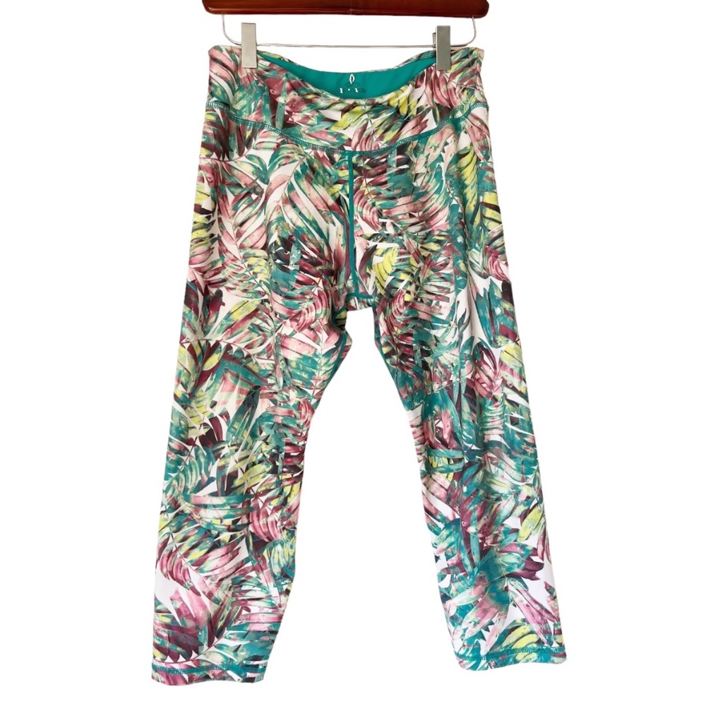Prana Palm Leaf Crop Yoga Pant/Legging Size Large